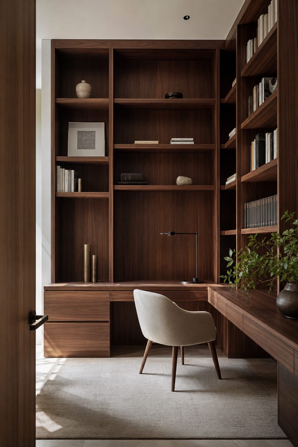 Study and bookshelf joinery